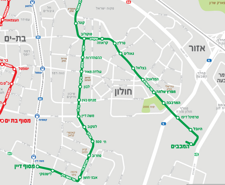 שמאי מקרקעין בחולון- קו הרכבת הירוק בעיר חולון